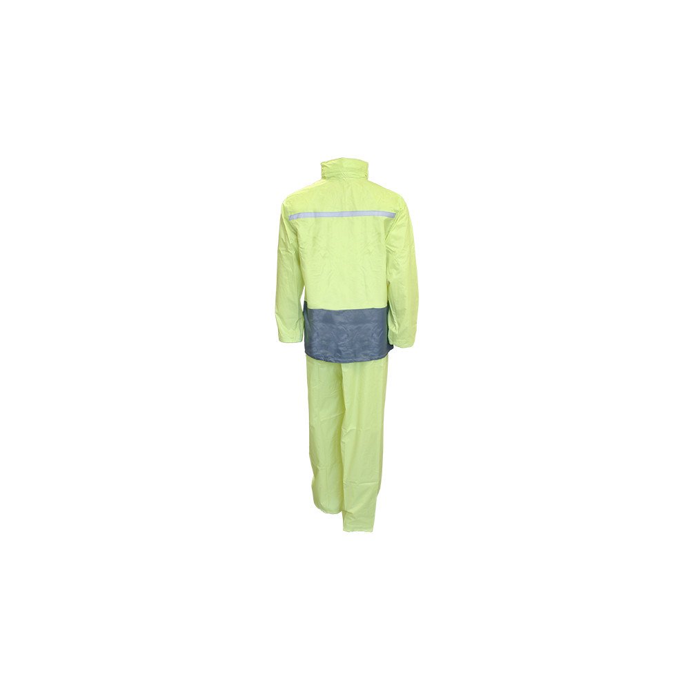 Ensemble Pluie Polyester Revêtement Pvc Jaune Marquages Reflechissant