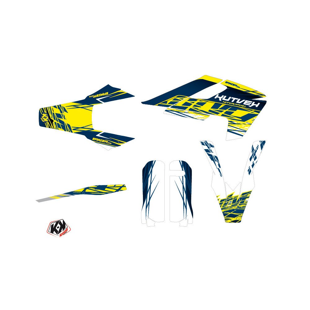 Kit Deco Moto Cross Eraser Husqvarna FC 450 Jaune Bleu