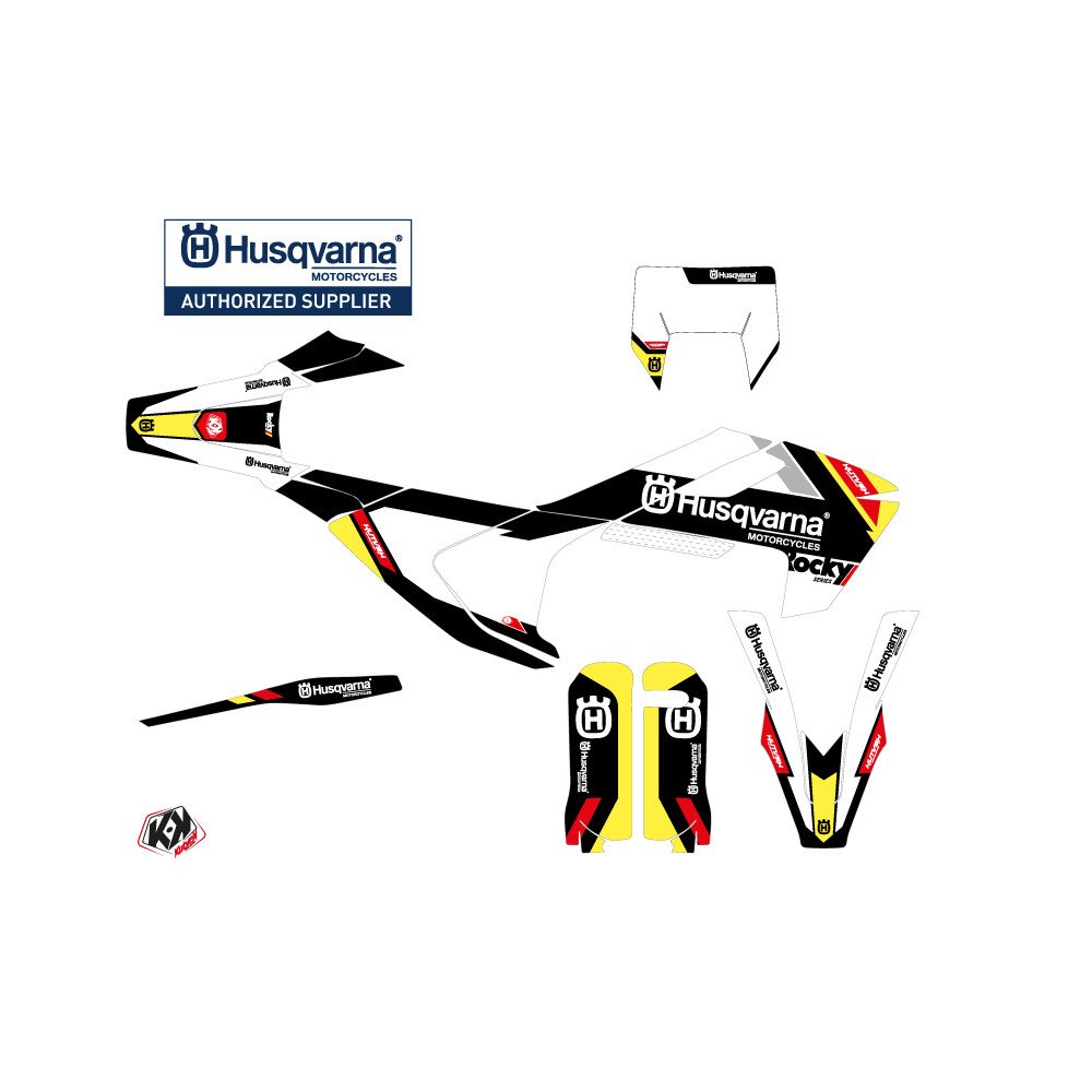 Kit Deco Moto Cross Rocky Husqvarna 125 TE Noir