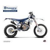 Kit Deco Moto Cross Split Husqvarna 125 TE Blanc Bleu