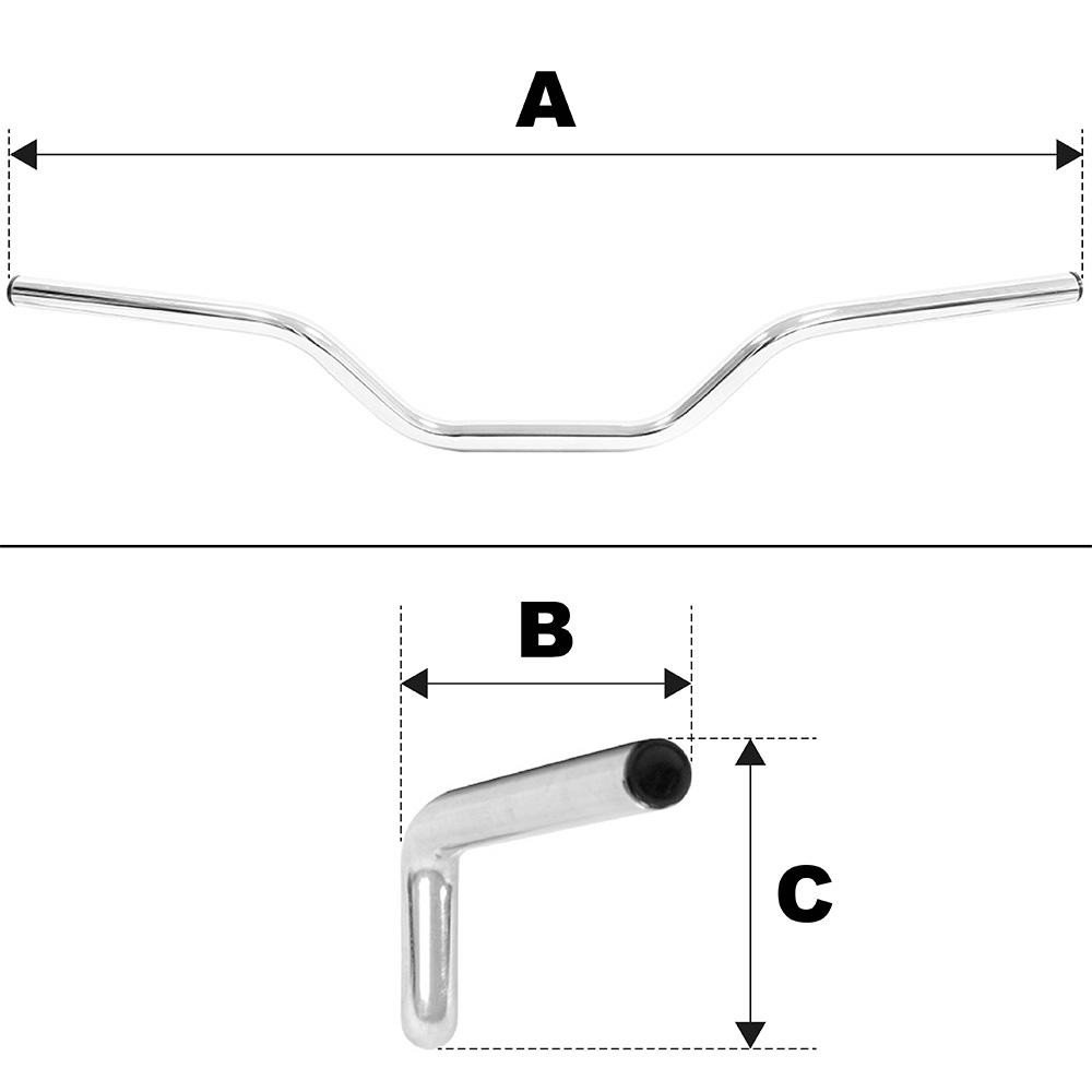 Guidon Acier Chromé Bas Ø 22.2 mm