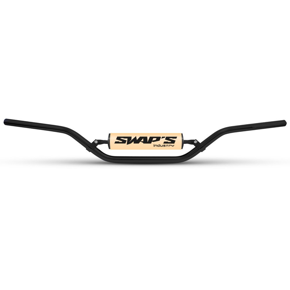 Guidon CROSS Alu - CR MEDIUM Ø22.2mm avec renfort - Noir Mat / Mousse