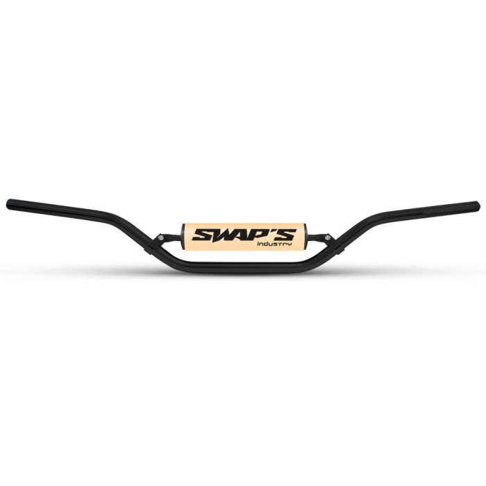 Guidon CROSS Alu - CR MEDIUM Ø22.2mm avec renfort - Noir Mat / Mousse