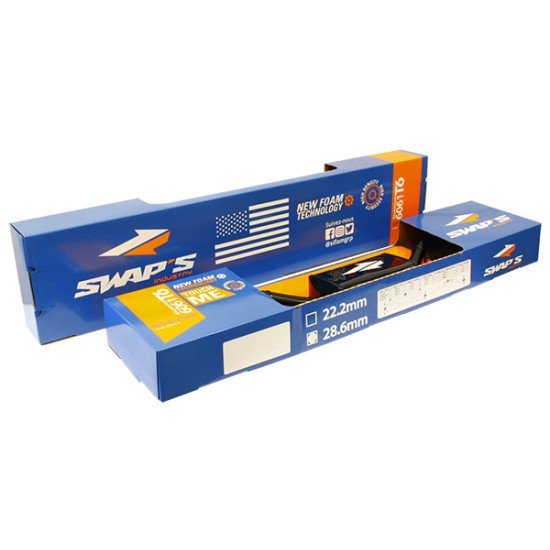 Guidon CROSS Alu - CR MEDIUM Ø22.2mm avec renfort - Noir Mat / Mousse