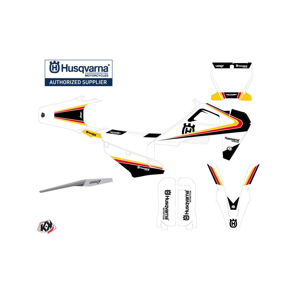 Kit Deco Moto Cross Legacy Husqvarna 250 TE Noir Jaune