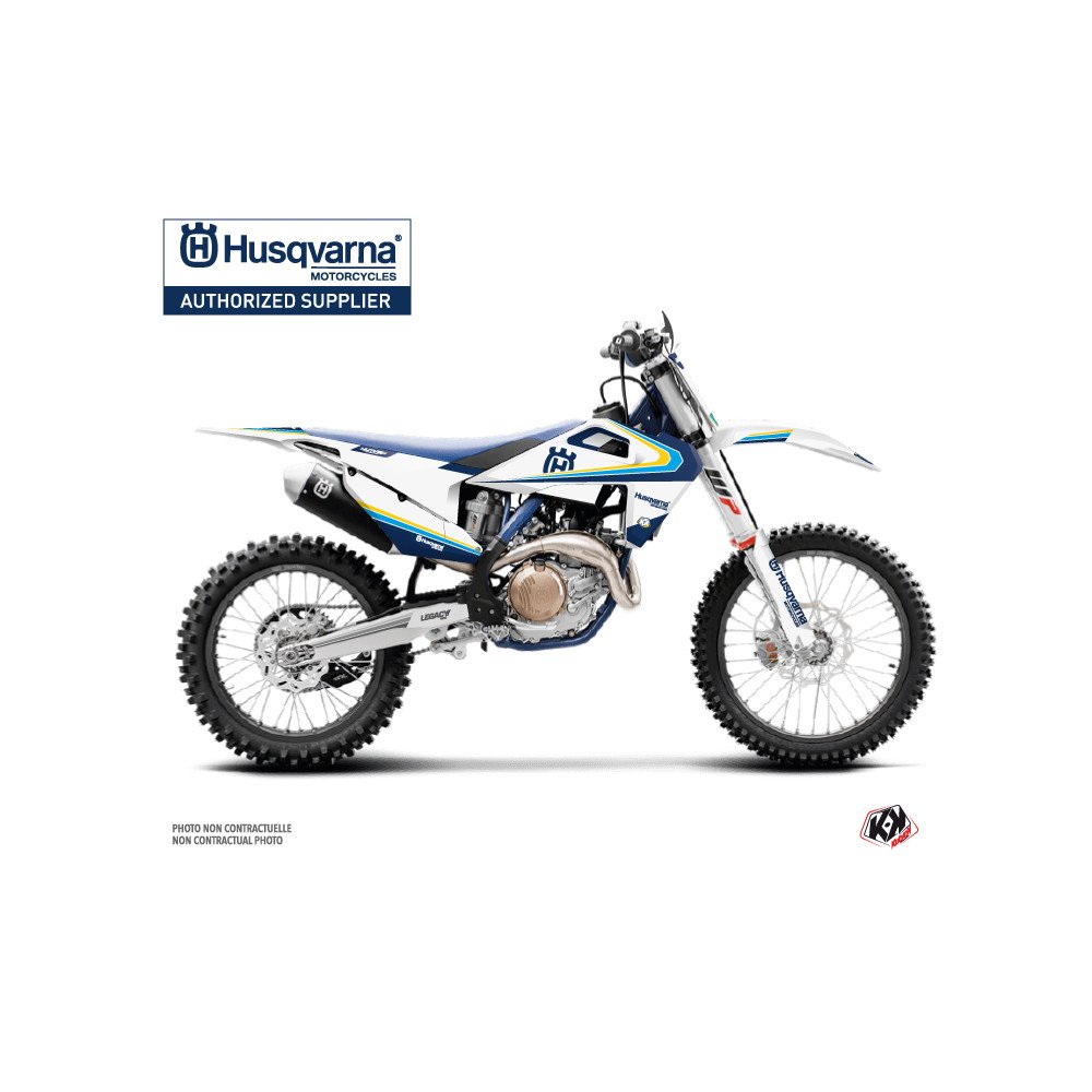 Kit Deco Moto Cross Legacy Husqvarna 250 TE Bleu Jaune