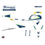 Kit Deco Moto Cross Legacy Husqvarna 250 TE Bleu Jaune
