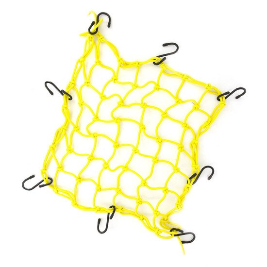 Filet Araignée Pour Casque ou Bagage - 38*38cm - 8 crochets - Jaune