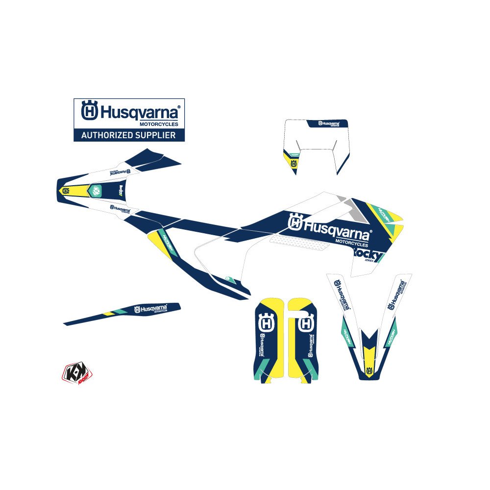 Kit Deco Moto Cross Rocky Husqvarna TC 250 Bleu