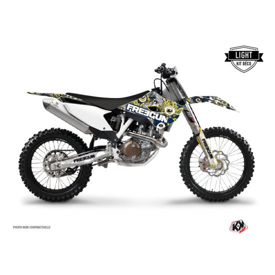 Kit Deco Moto Cross Freegun Eyed Husqvarna TC 250 Bleu Jaune