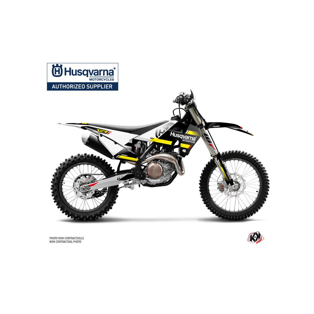 Kit Deco Moto Cross Split Husqvarna 250 TE Noir Jaune