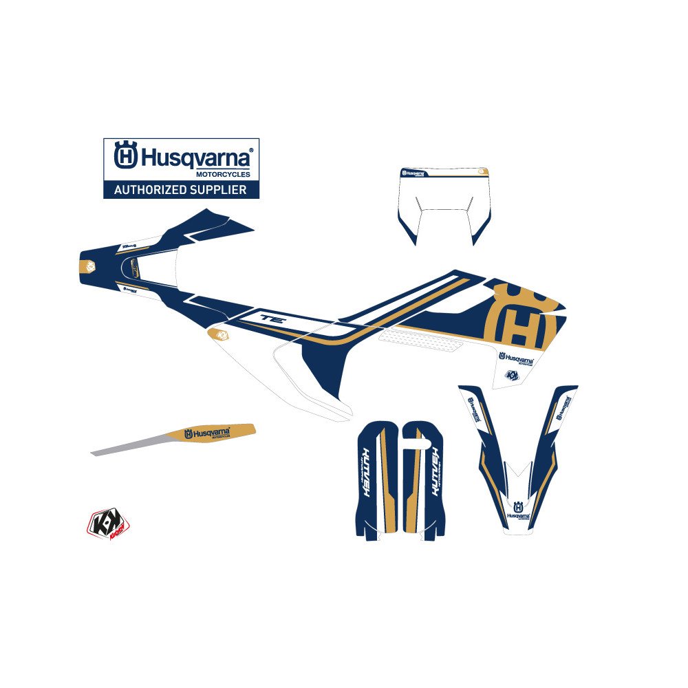 Kit Deco Moto Cross Heritage Husqvarna TC 250 Bleu