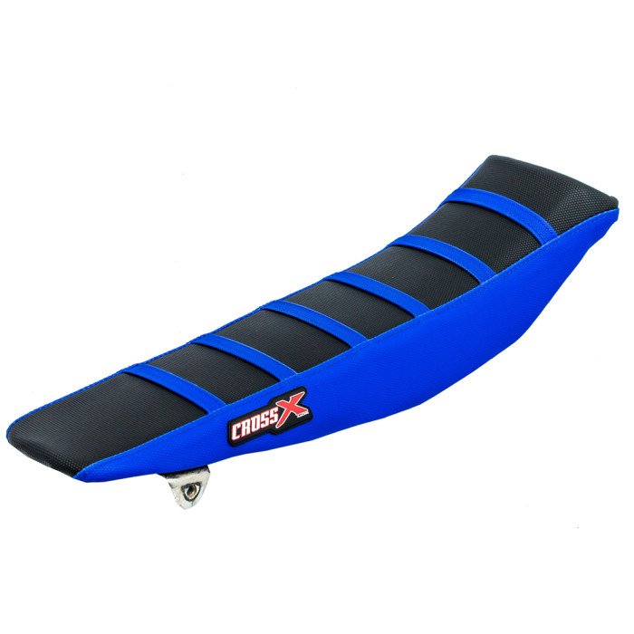 HOUSSE DE SELLE YAMAHA YZ 125-250 - TOP BLACK- SIDE BLUE-STRIPES BLUE
