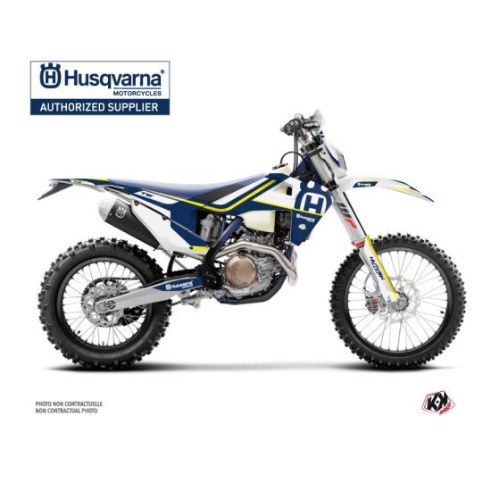Kit Deco Moto Cross Heritage Husqvarna 300 TE Bleu Blanc