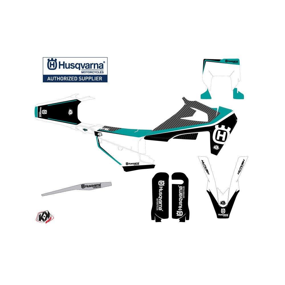 Kit Deco Moto Cross Legend Husqvarna 250 FE Turquoise
