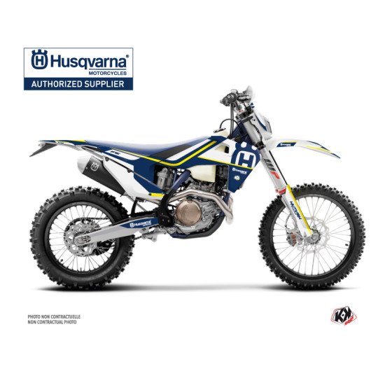Kit Deco Moto Cross Heritage Husqvarna 250 FE Bleu Blanc