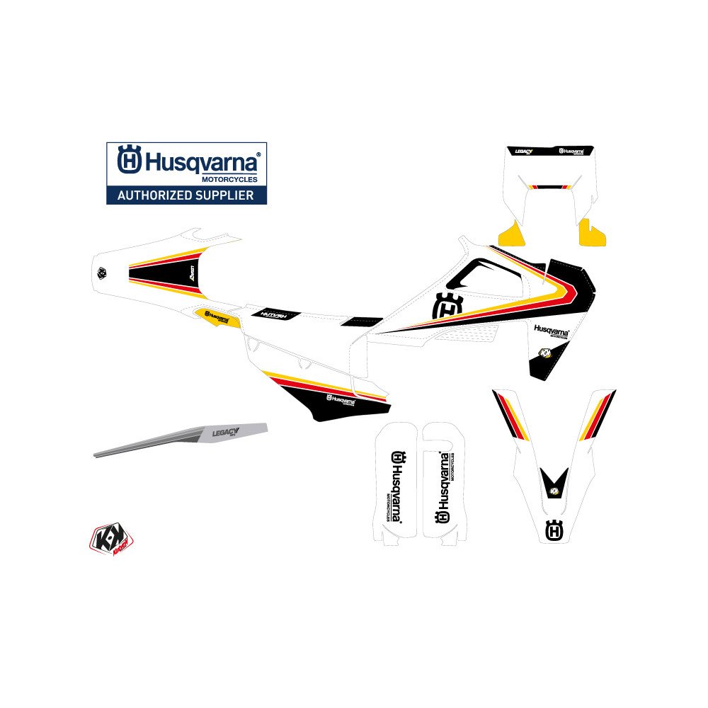 Kit Deco Moto Cross Legacy Husqvarna 250 FE Noir Jaune