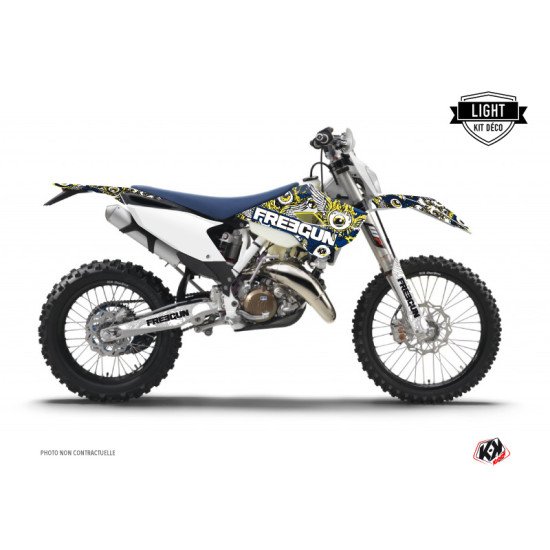Kit Deco Moto Cross Freegun Eyed Husqvarna 250 FE Bleu Jaune