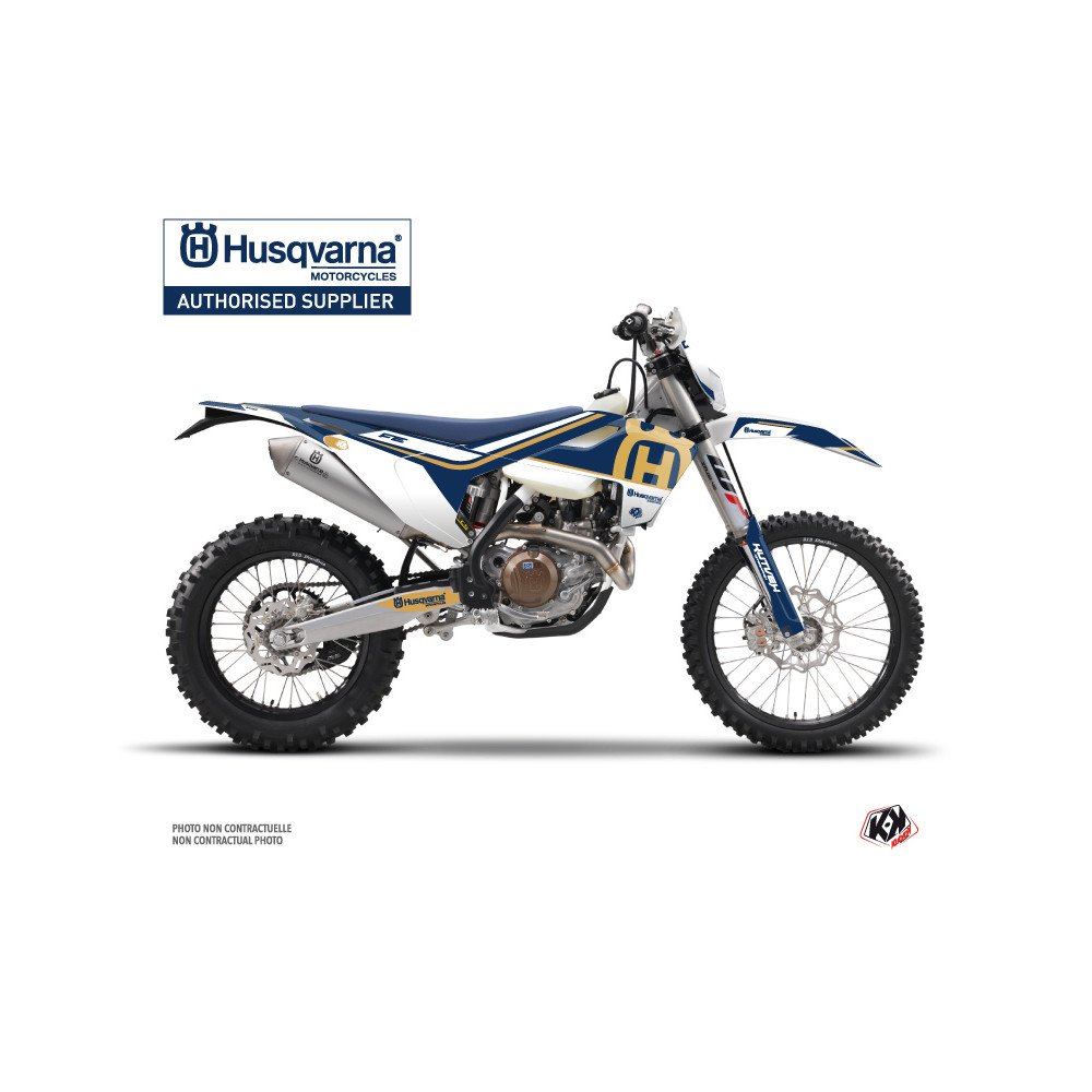 Kit Deco Moto Cross Heritage Husqvarna 350 FE Bleu