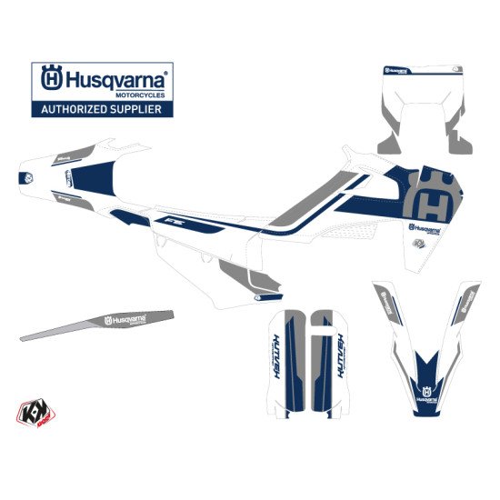 Kit Deco Moto Cross Heritage Husqvarna 350 FE Blanc Gris