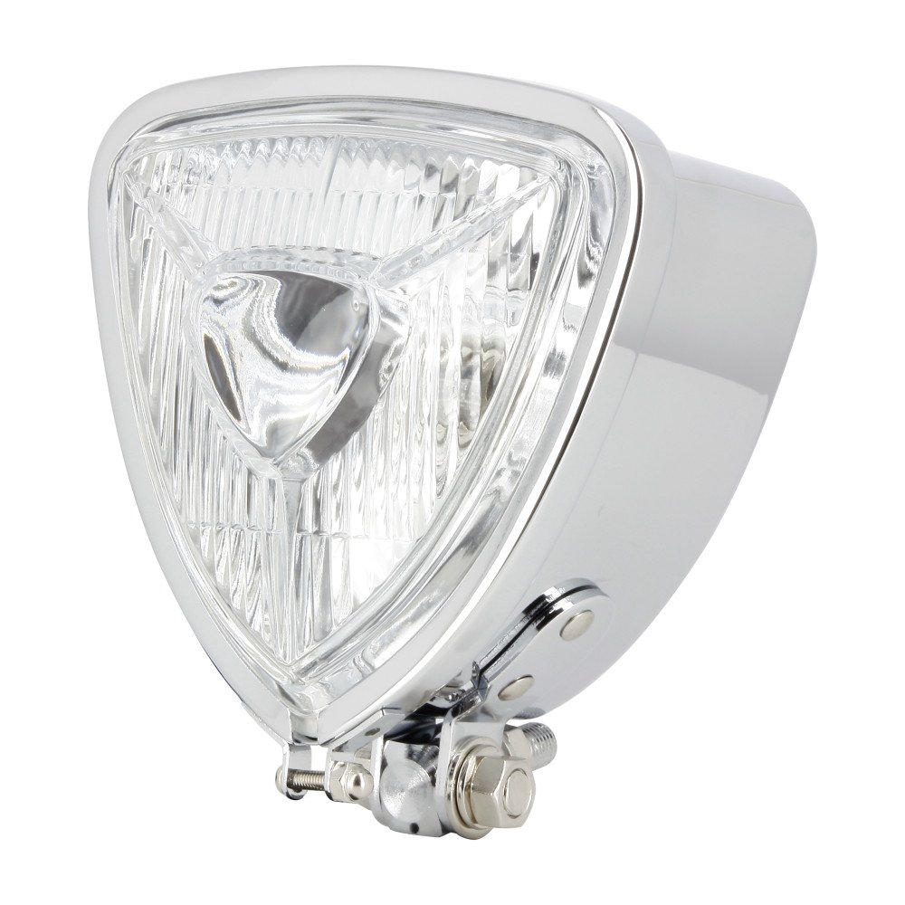 Phare Chromé Custom Triangle Fixation centrale custom Optique