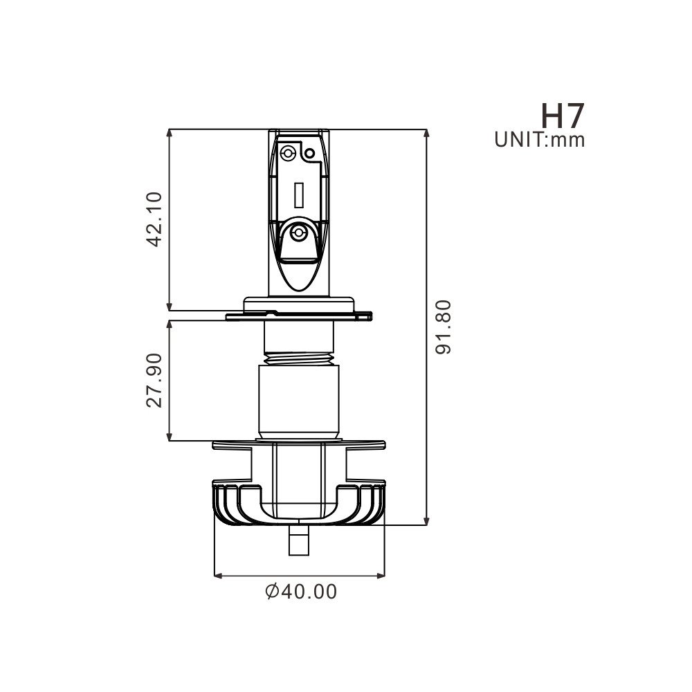 Ampoule H7 LED + Ballast - 16W/2200 Lumens (Code)