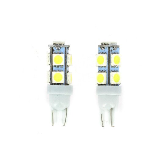 Ampoules Wedge - 9 LEDs - 12V 10W Base T10 W2.1 x9.5D - Blister de 2 A
