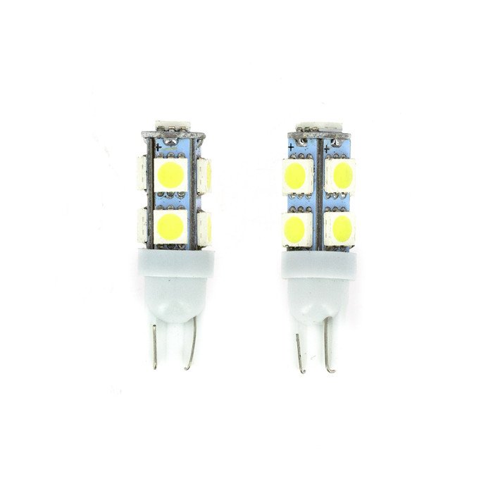 Ampoules Wedge - 9 LEDs - 12V 10W Base T10 W2.1 x9.5D - Blister de 2 A