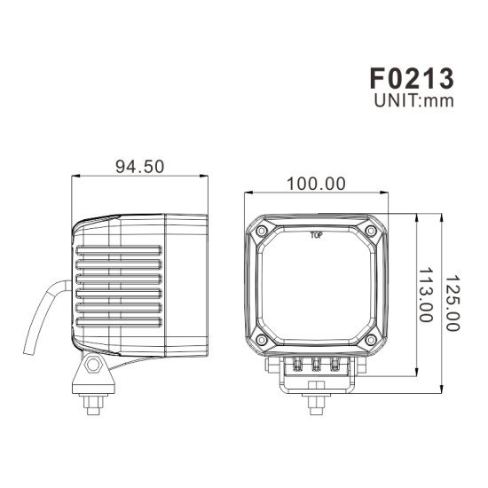 Projecteur cube LED 4 Pouce (100 mm)