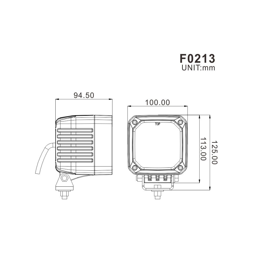 Projecteur cube LED 4 Pouce (100 mm)