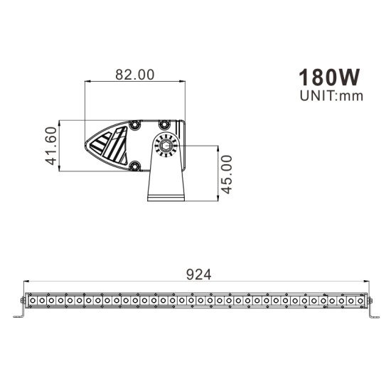 Projecteur LED 36 Pouce (924 mm) simple rangée