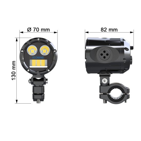 Feux Additionnels 2x45w Faisceau extra large Feux de jour / Longue por