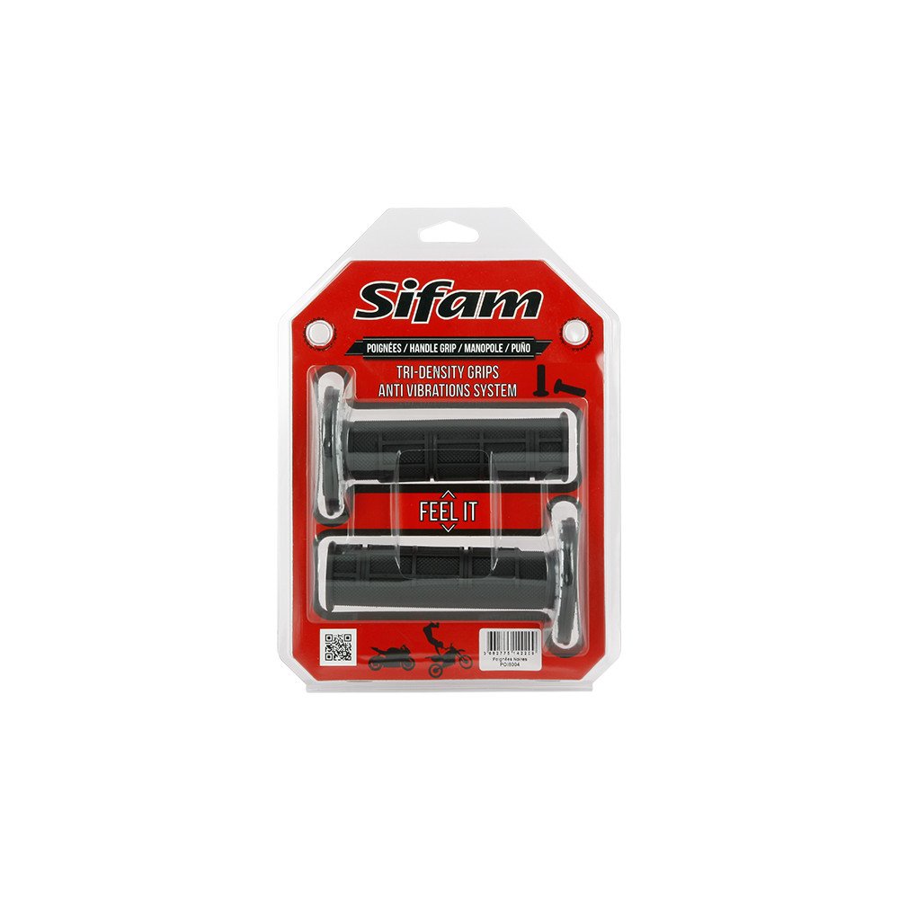 Poignées anti vibrations noires cross SIFAM Ø22mm