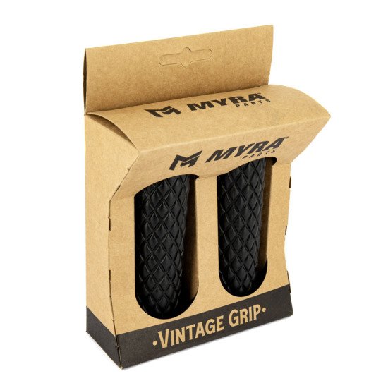 Poignées Moto Noires Diamond Vintage Grip