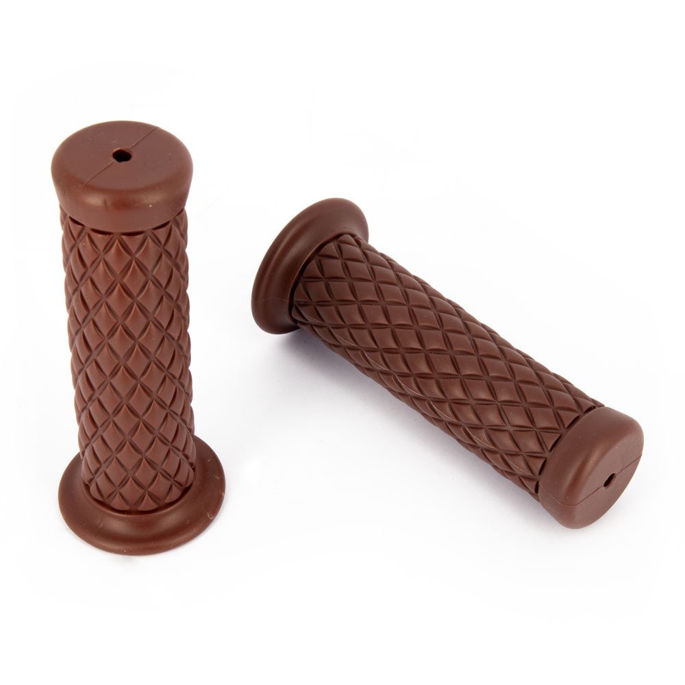 Poignées Moto Marron Diamond Vintage Grip