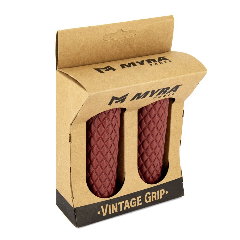 Poignées Moto Rouge Diamond Vintage Grip