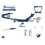 Kit Deco Moto Cross Split Husqvarna 450 FE Blanc Bleu