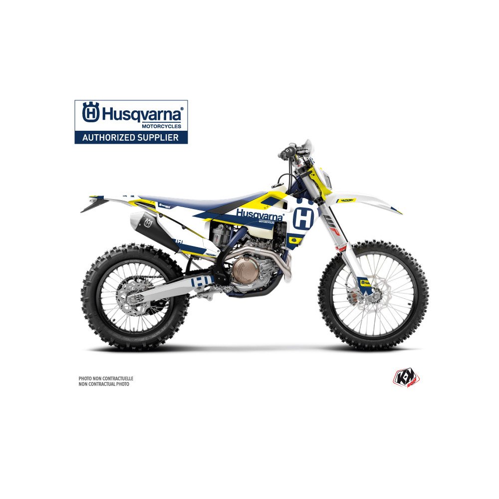 Kit Deco Moto Cross Block Husqvarna 450 FE Bleu Jaune