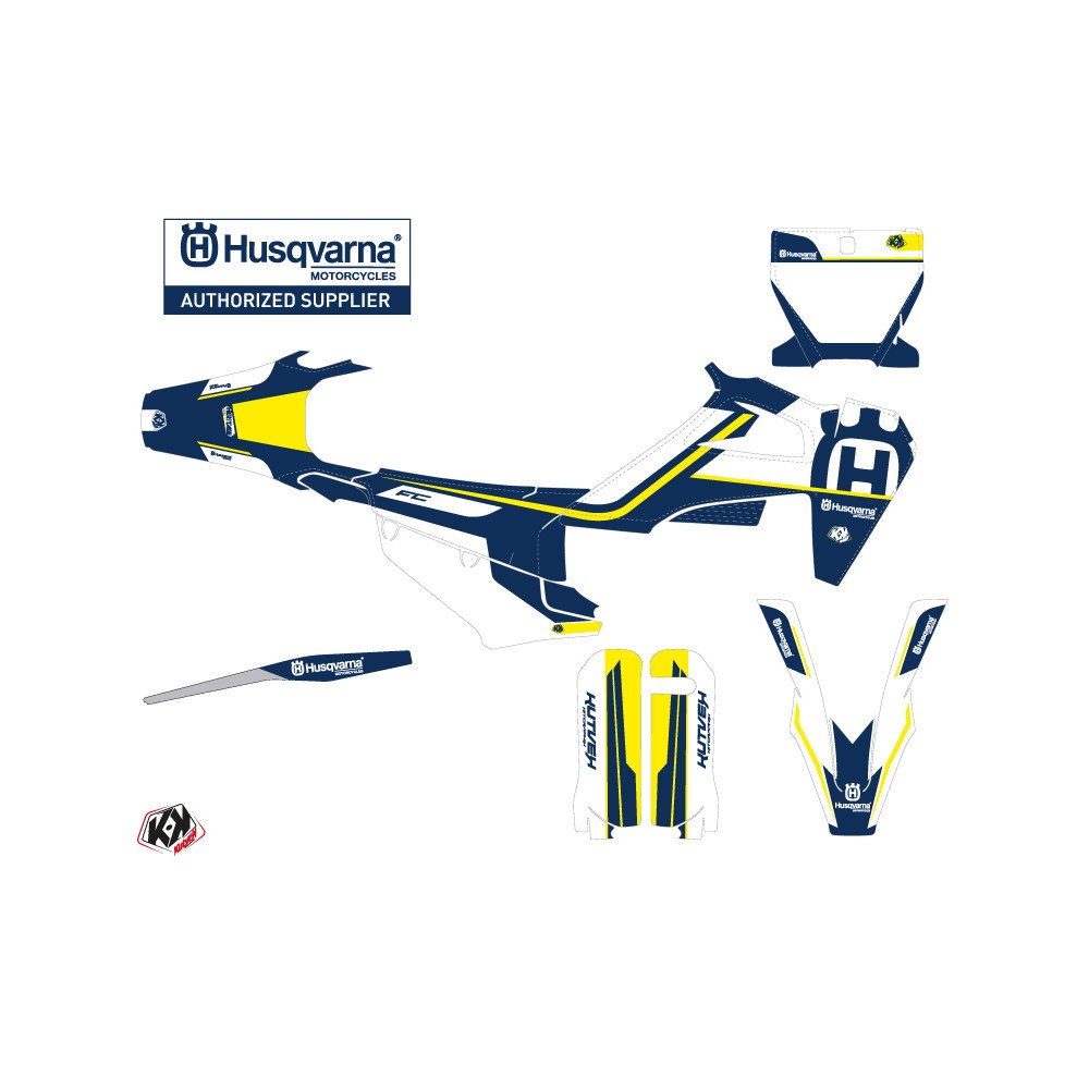 Kit Deco Moto Cross Legend Husqvarna 450 FE Bleu Blanc