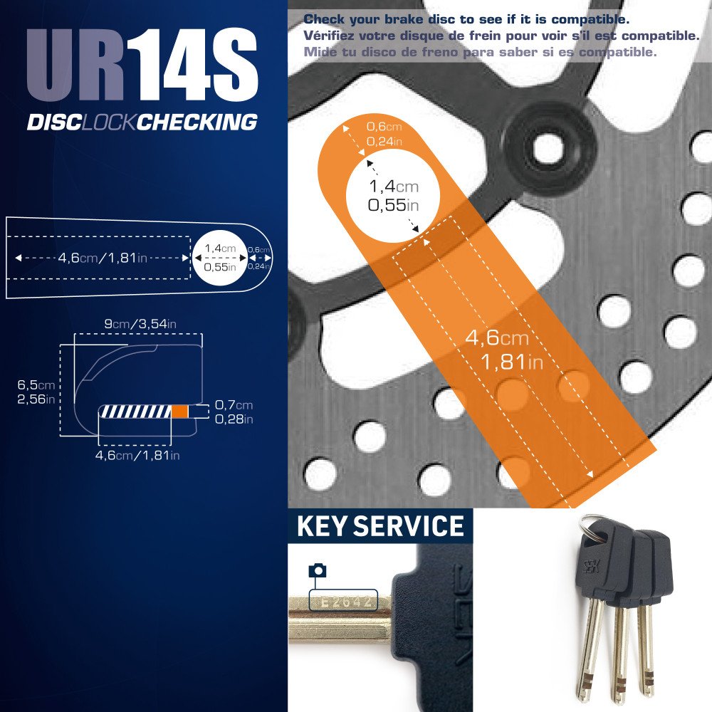 Antivol SRA - Bloque Disque Acier INOX ø14 mm - Hi-Tech Alarme