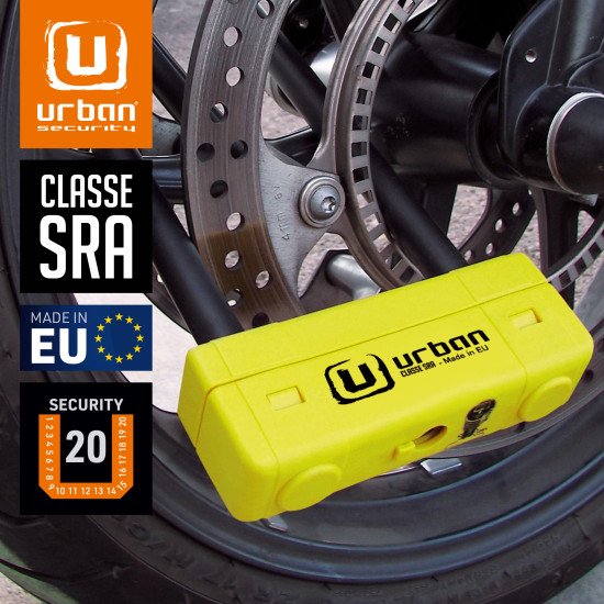 Antivol SRA - U - UR85 - ø18 - 85*250 Homologation Noir & Jaune