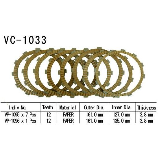 Kit Disques d'Embrayage Garnis Gl1800 Gold Wind 2001/2002