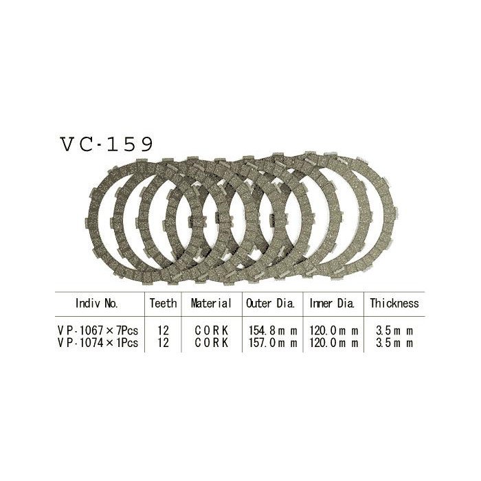 Kit Disques d'Embrayage Garnis Gl1100 1980/1983
