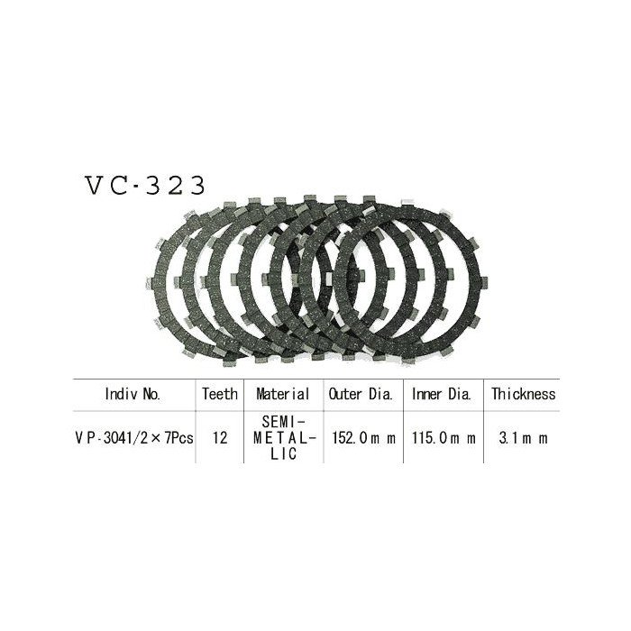 Kit Disques d'Embrayage Garnis Gs 550 E 1977/1982