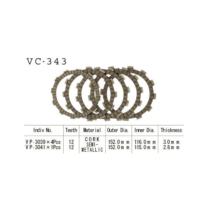 Kit Disques d'Embrayage Garnis Dr 250 S 1982/1987
