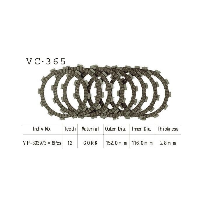 Kit Disques d'Embrayage Garnis Cross Rm 250 1988/1995