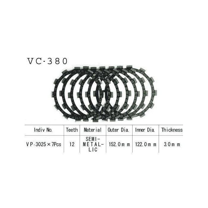 Kit Disques d'Embrayage Garnis Rgv 250 1989/1990