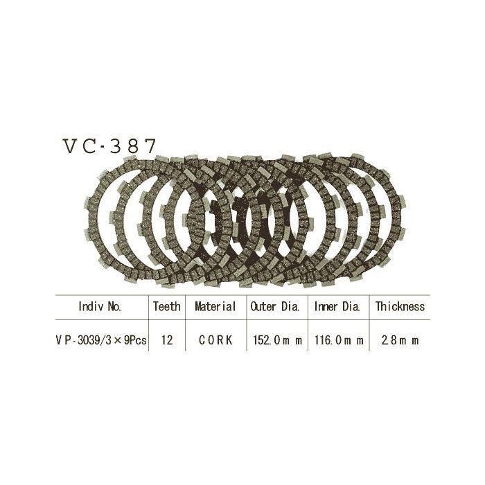 Kit Disques d'Embrayage Garnis Cross Rmx 250 1989/1999