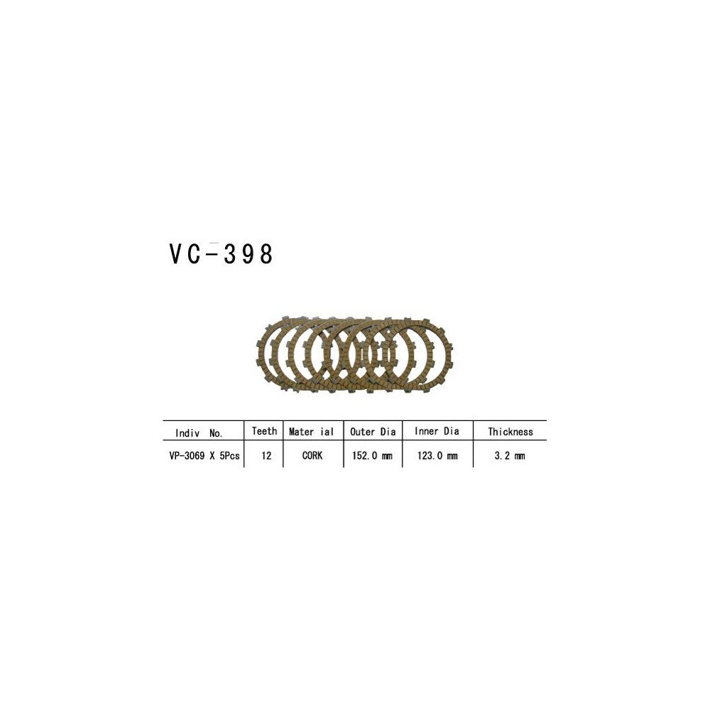 Kit Disques d'Embrayage Garnis Rm 250 2003/2005