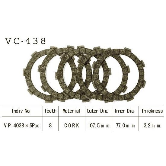 Kit Disques d'Embrayage Garnis Cross Kx80 C/E 1981/1984